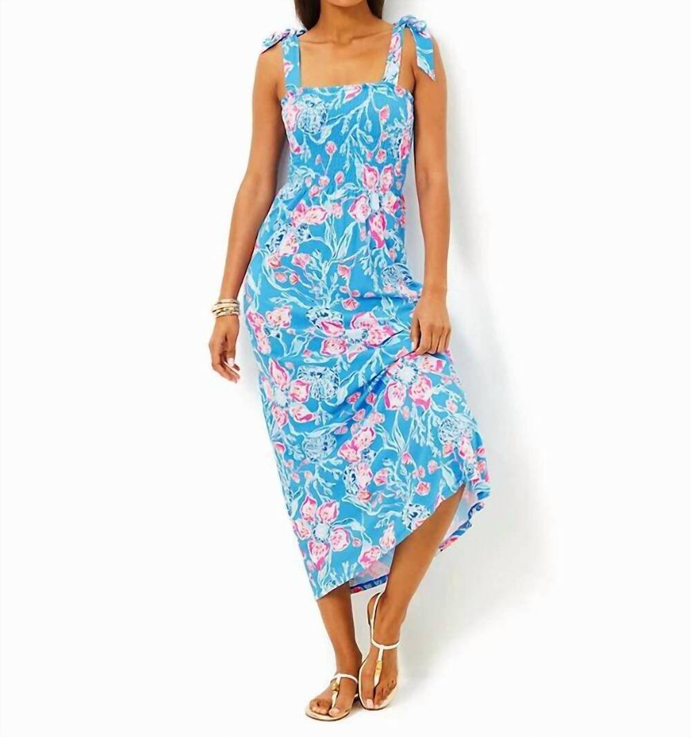 NEW LILLY PULITZER kailua smocked dress in multi bahamian rhapsody